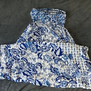 Blue paisley, maxi dress. Tube top front open back. Super cute dress.